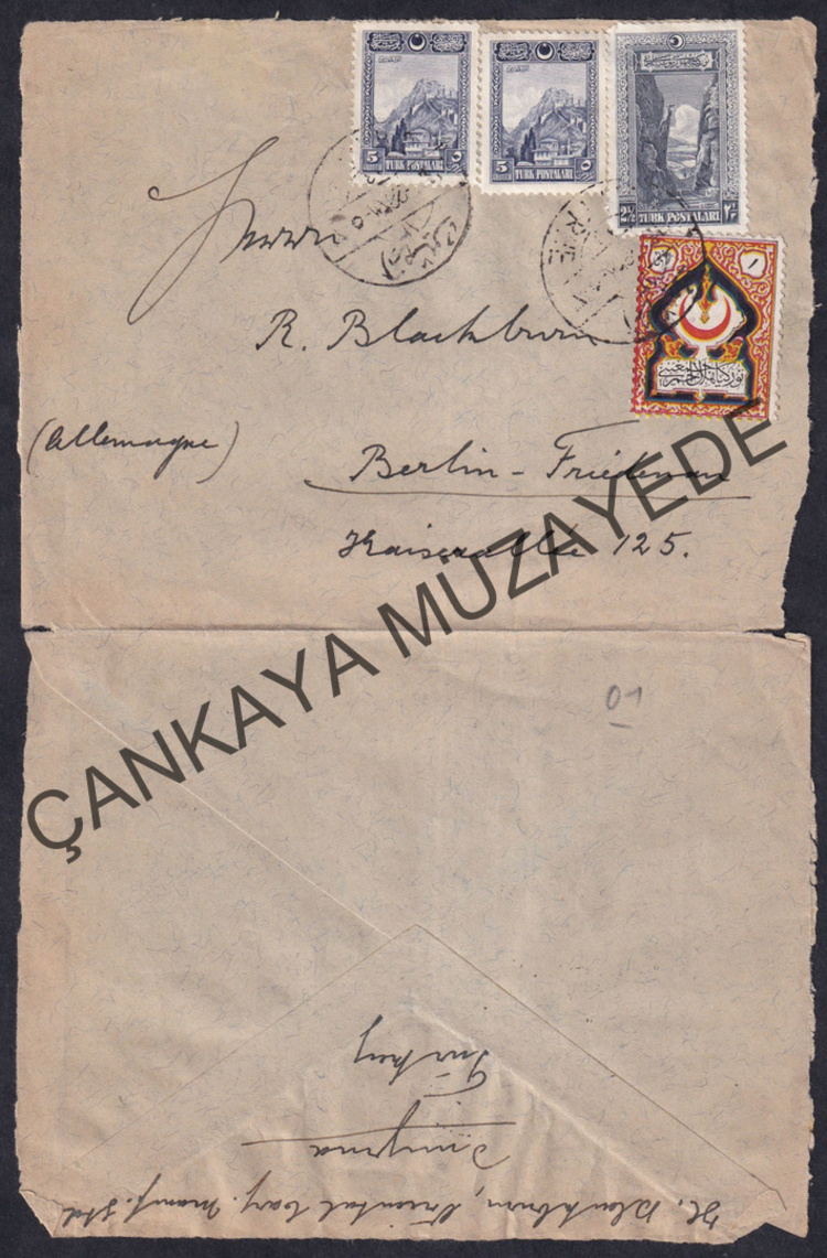 1928 3 Londra 22k ve 5k Kzlay ilave pullu ZMR 13 damgal kataloge deildir BerlinAlmanyaya gnderilmi zarf zarf tehir iin almtr | Çankaya Müzayede | Cumhuriyet