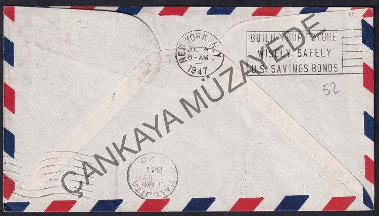 1947 PAN AM stanbulKalkta ilk dorudan hava postas uuu | Çankaya Müzayede | lk Uu
