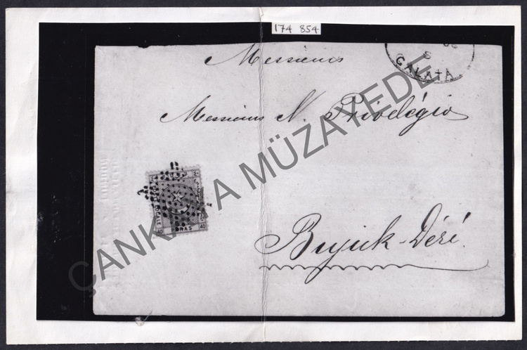 STANBUL ehir ii Liannos pullu iptal damgal zarf The Royal Philatelic Society  London sertifikal | Çankaya Müzayede | Osmanl