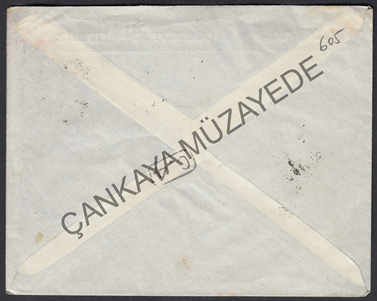 1925 N ARCAS  J CORINTHIO  zmir antetli 10k ayyldz pullu Hollandaya gitmi zarf | Çankaya Müzayede | Cumhuriyet