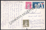 1955 Ata 2k ve 10k EK 1k pullu Basmane damgal Almanyaya gnderilmi ZMR fotokart | Çankaya Müzayede | Cumhuriyet  