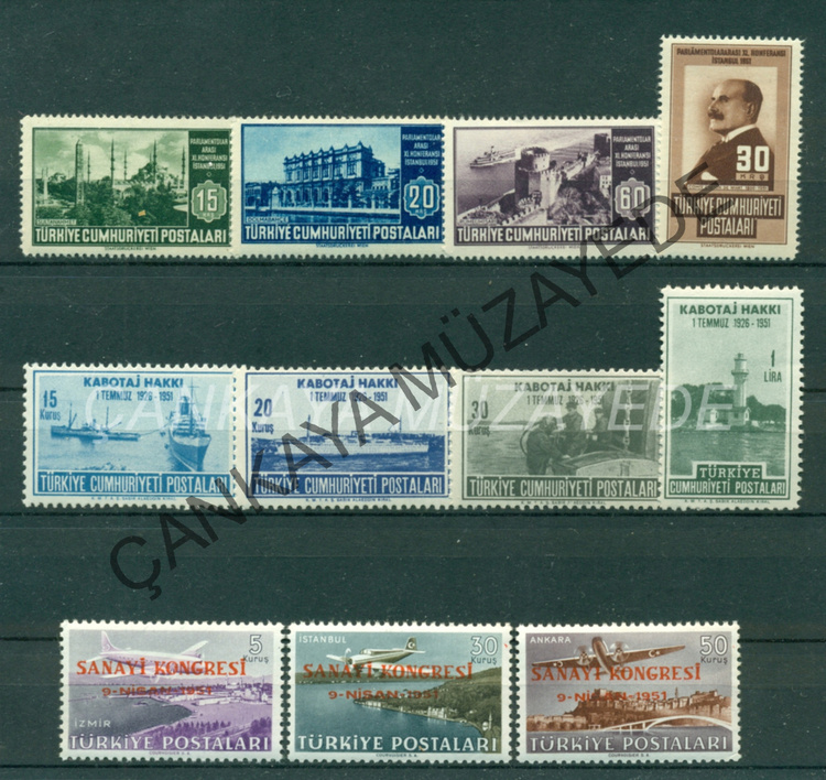 1951 yl pullar  seri arniyersiz Kat 155 | Çankaya Müzayede | Yl Seti 19511960
