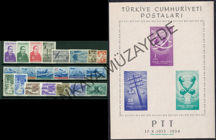 1954 yl pullar komple arniyersiz Kat 671 | Çankaya Müzayede | Yl Seti 19511960