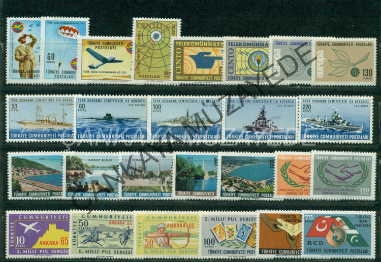 1965 yl pullar komple arniyersiz Kat 530 | Çankaya Müzayede | Yl Seti 19611970