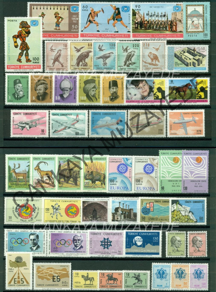 1967 yl pullar komple arniyersiz Kat 654 | Çankaya Müzayede | Yl Seti 19611970