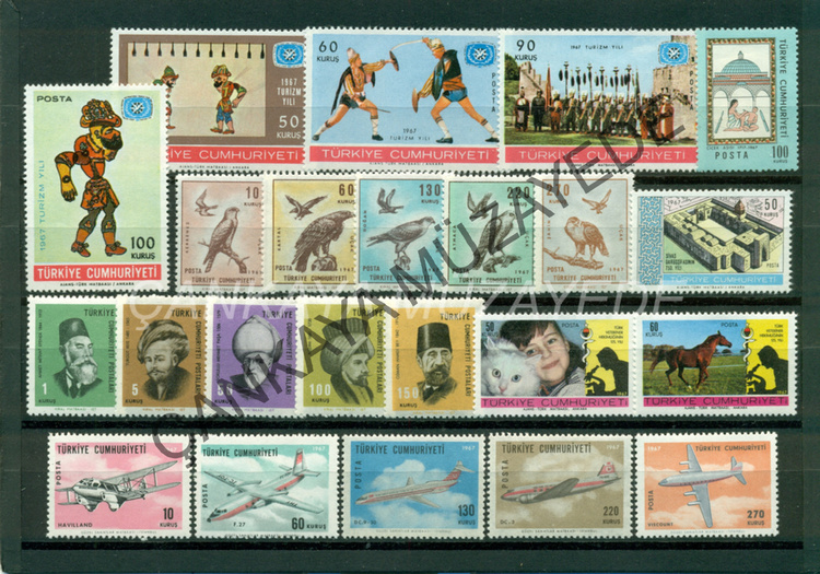 1967 yl pullar komple arniyersiz Kat 654 | Çankaya Müzayede | Yl Seti 19611970