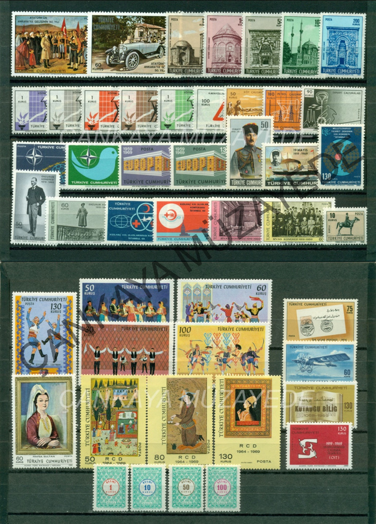 1969 yl pullar komple arniyersiz Kat 382 | Çankaya Müzayede | Yl Seti 19611970