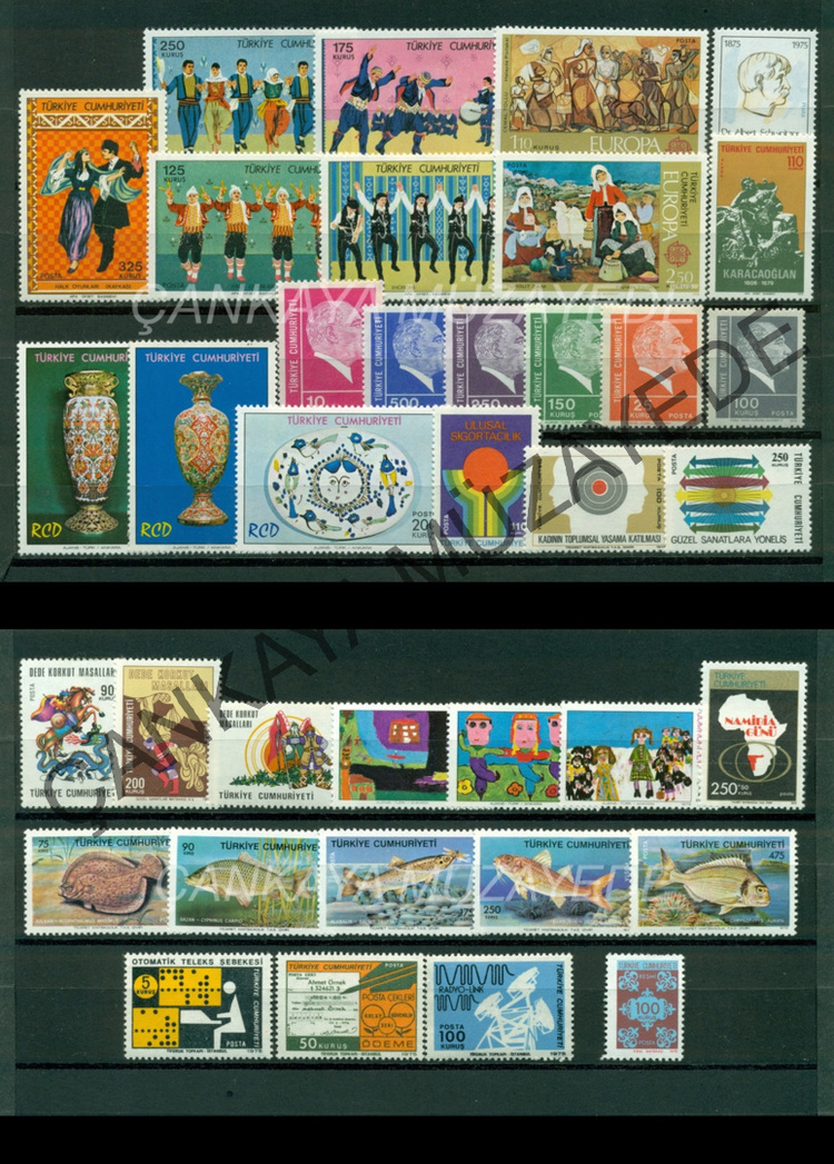 1975 yl pullar komple arniyersiz Kat 33350 | Çankaya Müzayede | Yl Seti 19711980
