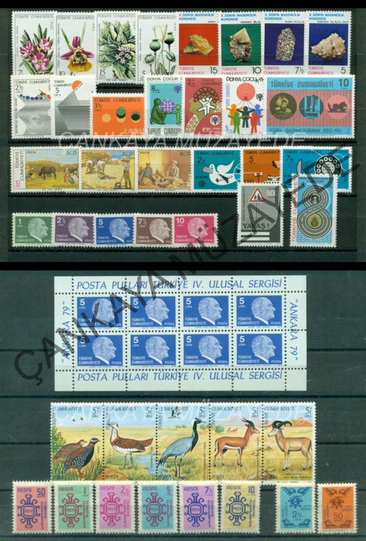 1979 yl pullar komple arniyersiz Kat 29250 | Çankaya Müzayede | Yl Seti 19711980