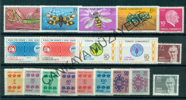 1981 yl pullar komple arniyersiz Kat 84850 | Çankaya Müzayede | Yl Seti 19811990