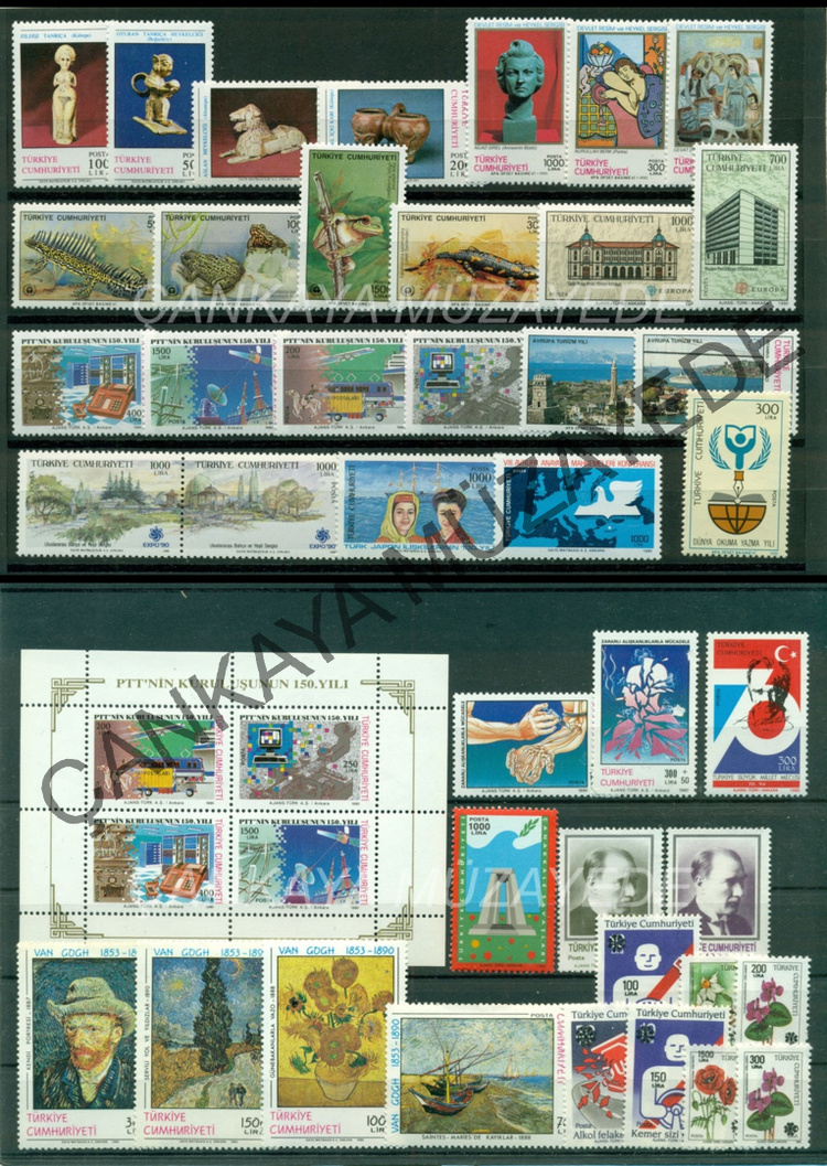 1990 yl pullar komple arniyersiz Kat 769 | Çankaya Müzayede | Yl Seti 19811990